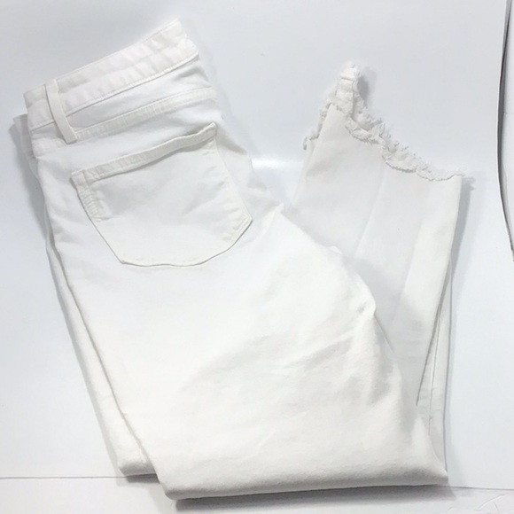 PAIGE Hoxton Ankle Peg -Optic White Ankle Fray Jeans Size 30 - Picture 3 of 8